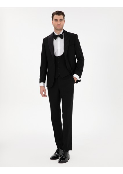 Erkek Siyah Ex. Slim Fit Yelekli Smokin 50306221-VR046 indirimleri