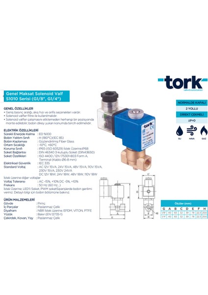 S1010.01.018 1/4" N.k. Solenoid Valf