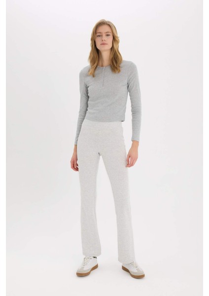 Coool Flare Fit Esnek Belli İspanyol Paça Ribana Pantolon E0628AX25SP
