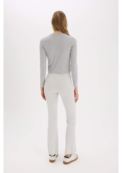 Coool Flare Fit Esnek Belli İspanyol Paça Ribana Pantolon E0628AX25SP