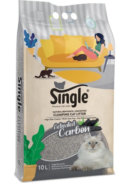 Bentonit Active Carbon Kedi Kumu 10 lt