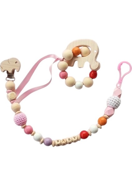 Hoşgeldin Bebek, Yenidoğan Kız Bebek, Bebeğinizin Ismine Özel Organik Fil Emzik Askısı