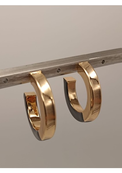 Mineli Küpe Siyah Gold