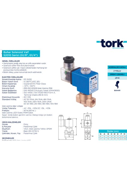 S2010.04.017T 3/4" Selenoid Buhar Vanası 0,5-5 Bar 17 mm Pirinç Bobinli N. Kapalı fiyatları