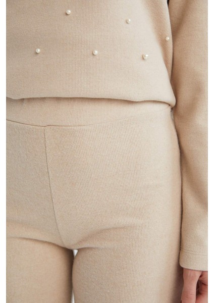 Triko Pantolon Wide Leg Geniş Bol Paça Selanik Kumaş Basic Düz D0361AX24AU