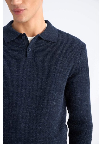 Standart Fit Polo Yaka Triko Kazak D3589AX24WN indirimleri