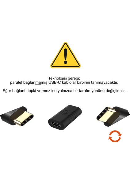 USB 3.1 Type C Dişi Dişi Adaptör Çevirici Şarj ve Data Uzatma