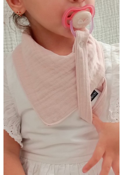 3'lü %100 Pamuk 8 Katlı Müslin Emzik Askılıklı Kız Erkek Bebek Salya ve Mama Önlüğü *pembe*yeşil*kiremit indirimleri