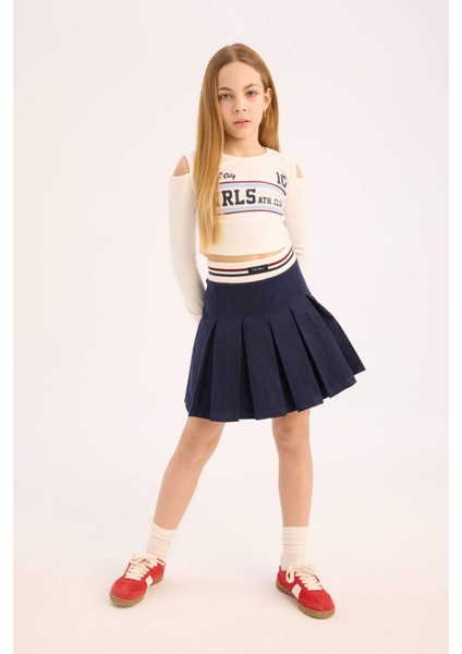 Kız Çocuk Pileli Gabardin Etek E0060A825Sp indirimleri