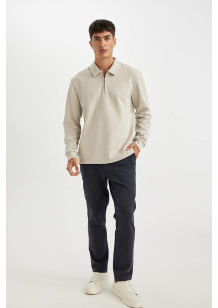Pantolon Tailored Regular Fit Basic Düz Cepli Düz Paça D3707AX24AU