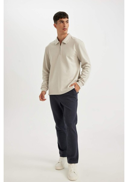 Pantolon Tailored Regular Fit Basic Düz Cepli Düz Paça D3707AX24AU