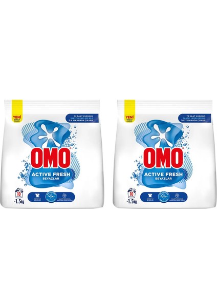 Active Fresh Beyazlar Toz Deterjanı 1.5 kg x 2 Adet