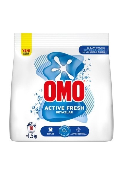 Active Fresh Beyazlar Toz Deterjanı 1.5 kg x 2 Adet