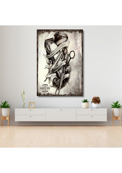 Kanvas Berber Temalı Tablo Kuaför Ofis Tablosu Kuaför Salonu Tablo modelleri
