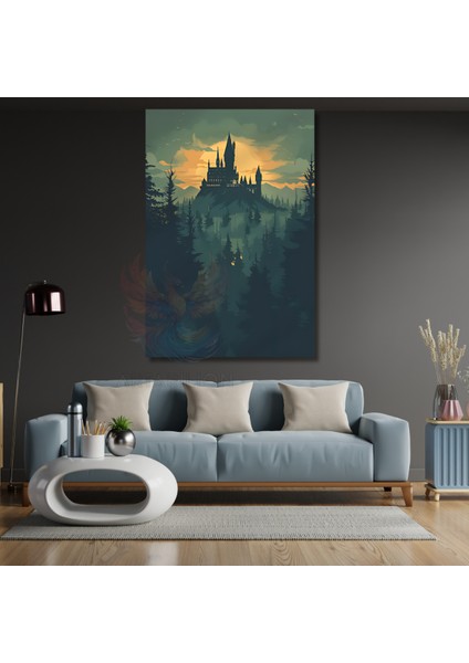 Orman Manzaralı Hogwards Binası Kanvas Tablo Dizi Film Tablo Modeli fiyatları
