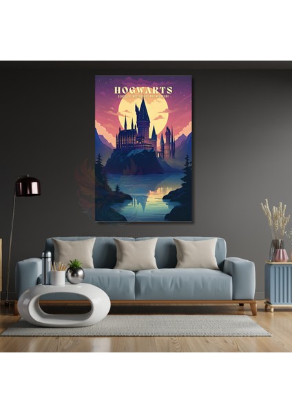Harry Potter Kanvas Tablo Hogwards ve Nehir Manzaralı Tablo Film Dizi Temalı Tablo