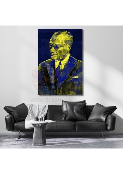 Yağlı Boya Görünümlü Atatürk Portresi Kanvas Dijital Baskı Tablo