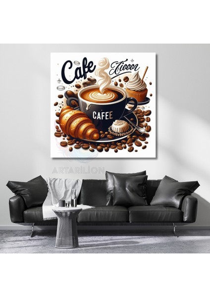 Kafe Tablosu Kanvas Kahve Temalı Duvar Tablosu Ofis Tablosu
