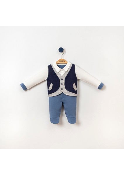 Çift Katlı Yelekli Erkek Bebek Tulum