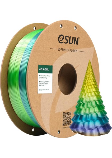Urhanshop Esun Esilk-Pla Filament Rainbow 1.75MM 1 kg