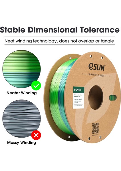 Urhanshop Esun Esilk-Pla Filament Rainbow 1.75MM 1 kg