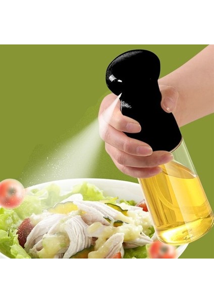 Çok Amaçlı Cam Şişe Püskürtmeli Dağıtıcı Yağdanlık Limonluk Sirke Sosluk Spreyi Siyah