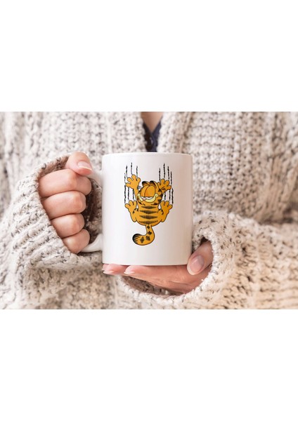 Garfield Baskılı Hediyelik Porselen Kupa Bardak