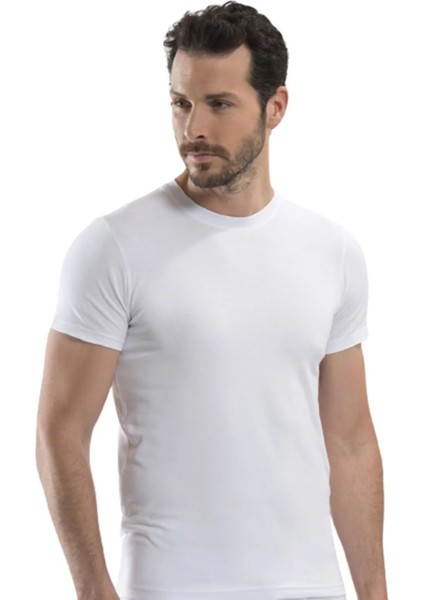 12'li Paket Erkek 0 Yaka Kısa Kollu Atlet Beyaz 14203