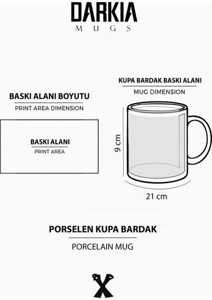 Kahve Stetoskop Baskılı Hediyelik Porselen Kupa Bardak