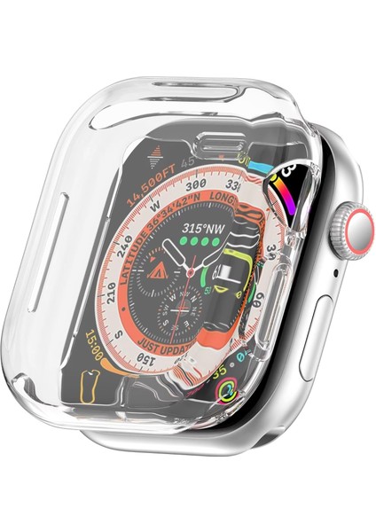 Apple Watch 10 46MM Uyumlu Kasa Koruyucu Şeffaf Silikon Hd Ekran Koruyucu