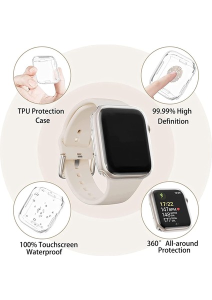 Apple Watch 10 46MM Uyumlu Kasa Koruyucu Şeffaf Silikon Hd Ekran Koruyucu modelleri