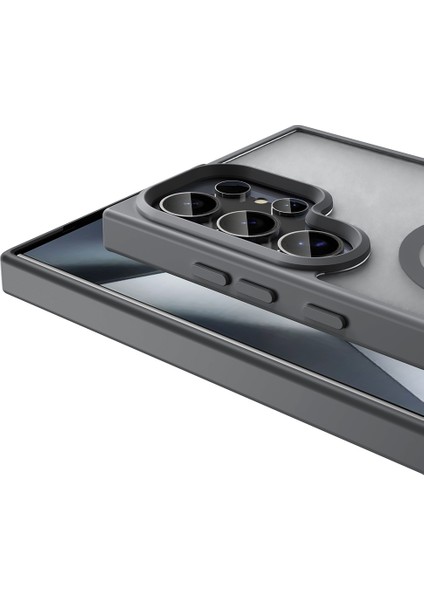 Galaxy S25 Ultra Kılıf Magsafe Şarj Özellikli Mat Arka Yüzey Zore Sio Kapak + Parmak İzi Okumalı Privacy Hayalet Ekran Koruyucu modelleri