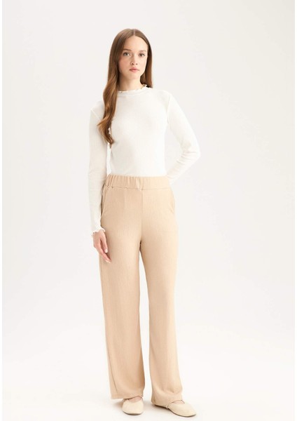 Relax Fit Beli Lastikli Basic Düz Bürümcük Pantolon Z8788AZ24WN fiyatları