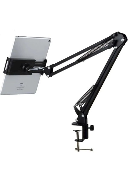 Metal Teleskopik Telefon ve Tablet Tutucu Stand, Yükseklik ve Açı Ayarlı Akrobat Tablet Tutucu