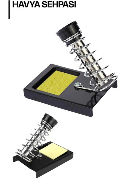 Metal Elektronik Tamir Havya Lehim Standı Sehpası -Siyah