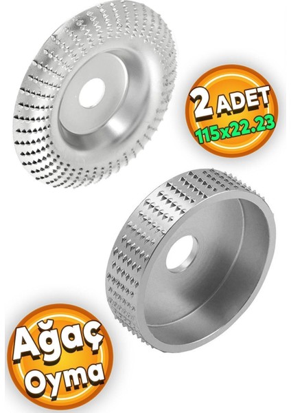 Ahşap Taşlama Törpüleme Diski Oyma Eğe Ahşap 115 mm Avuç Taşlama Kesme Oval ve Açılı (2 Adet