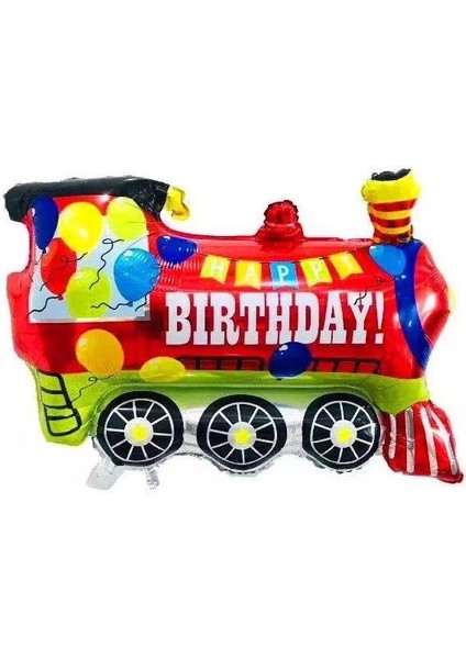 Tren Şekilli Happy Birthday Folyo Balon 1 Adet