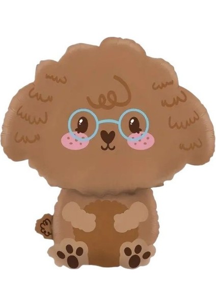 Gözlüklü Poodle Köpek Folyo Balon 1 Adet