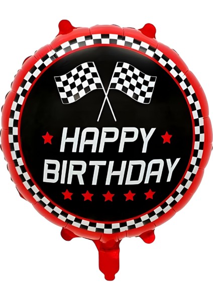 Damalı Happy Birthday Folyo Balon 1 Adet