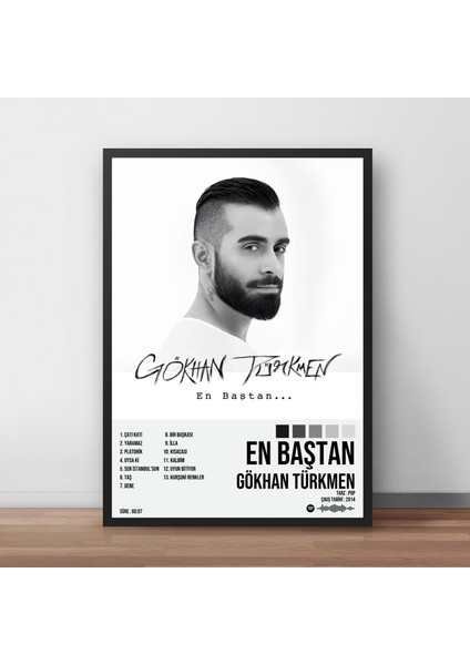 Gökhan Türkmen - En Baştan Albüm Spotify Çerçeveli Poster Tablo