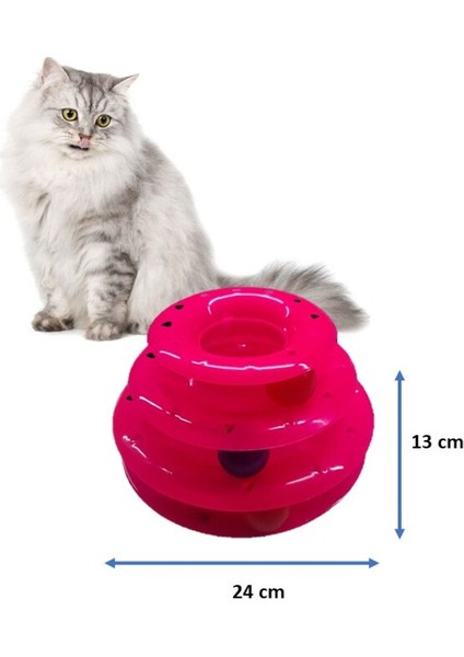 Üç Katlı, Üç Toplu Kedi Zeka Oyuncağı