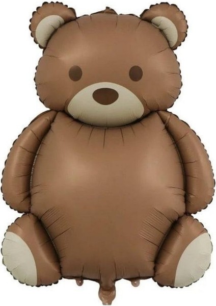 Retro Ayı Folyo Balon Retro Teddy Bear Büyük Ayı Balon 89 x 72 cm