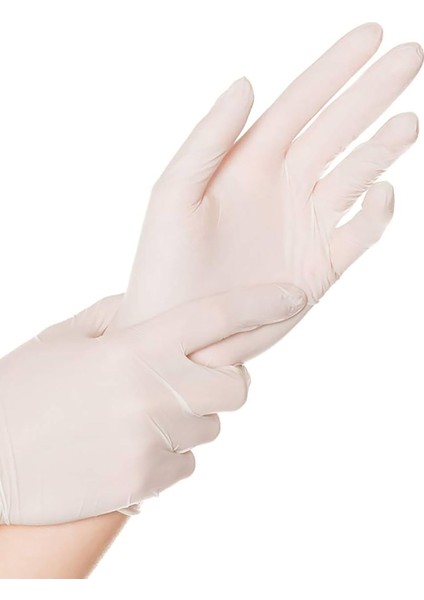Latex Pudralı Eldiven - Tıbbi Medikal Muayene Lateks Eldiven 6lı Paket - L Beden