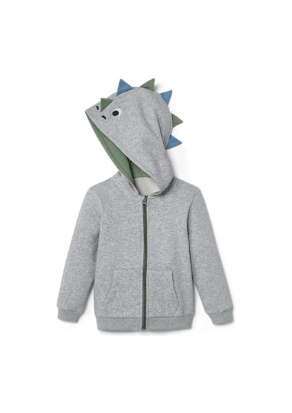 Dinozor Aplikeli Çocuk Sweat Ceket