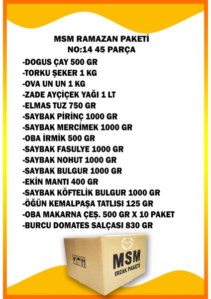 Ramazan Paketi Erzak Kolisi Kumanya Paketi Ramazan Kolisi Gıda Paketi Parça Çocuklar İçin Çikolata Setli No 22