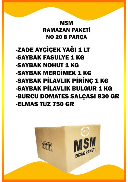 Ramazan Paketi Erzak Kolisi Kumanya Paketi Ramazna Kolisi Gıda Paketi 9 Parça No 20