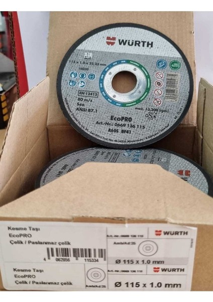Ecopro Kesme Taşı Paslanmaz Çelik Için 115X1 mm (25 Adetli Paket)