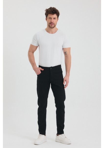 Theseason Erkek Siyah Slim Fit Jeans Kot Pantolon