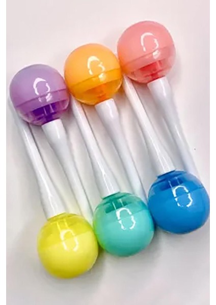 Fosforlu Kalem Renkli Lolipop Kalem Seti 6lı Fosforlu Kalem Lolipop Tasarımlı