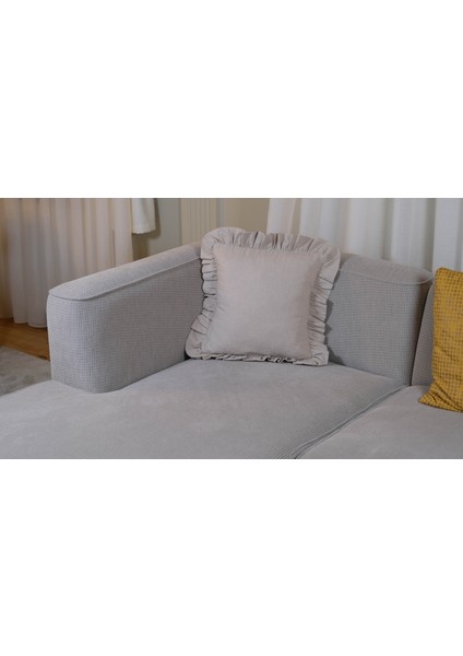 Fırfırlı Keten Kırlent Kılıfı 40 x 40 cm Iskandinav - Bohem (Keten Kumaş Ince Değildir. Tok Yapıda ve Üst Kalitededir.) fiyatları